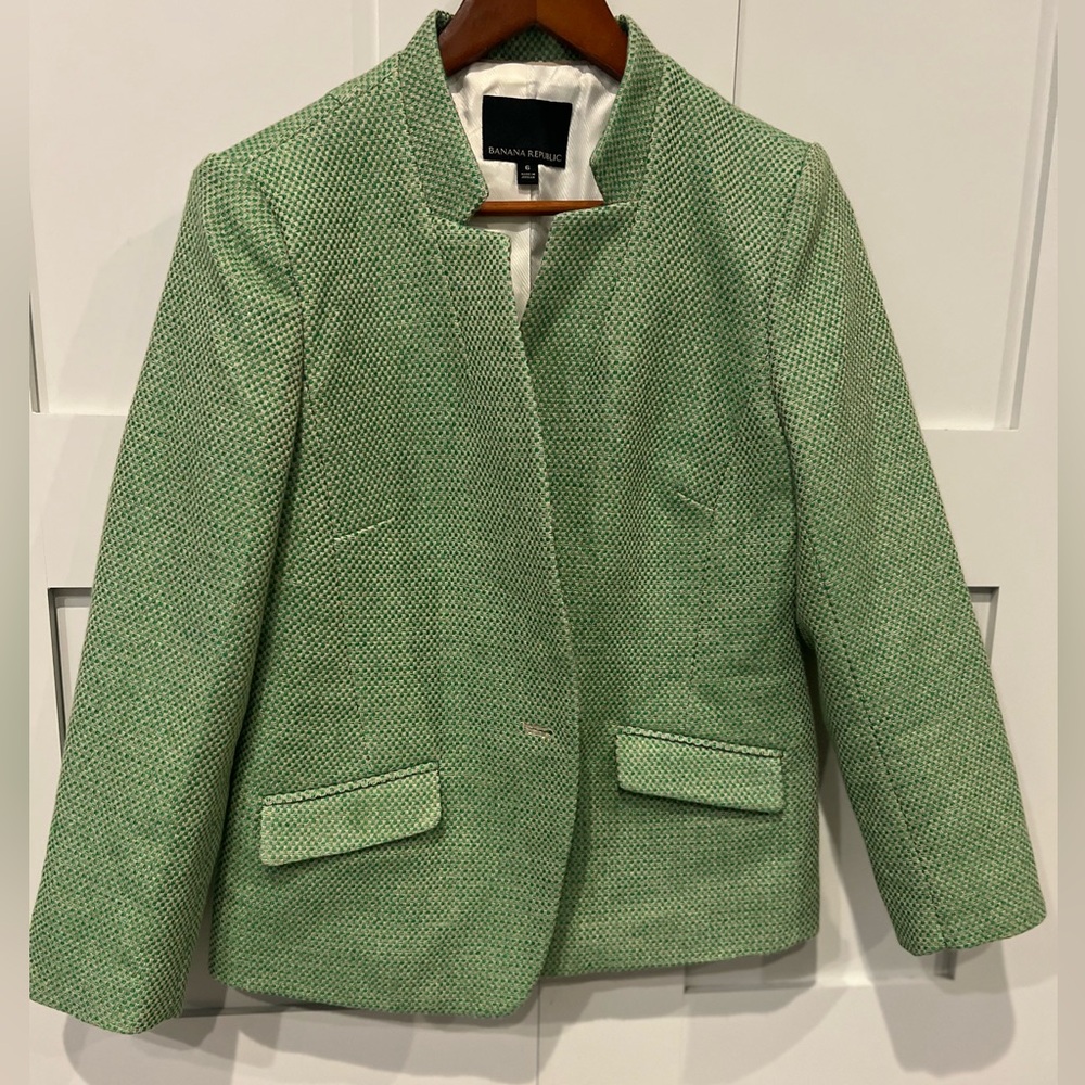 Banana Republic Green Textured Blazer